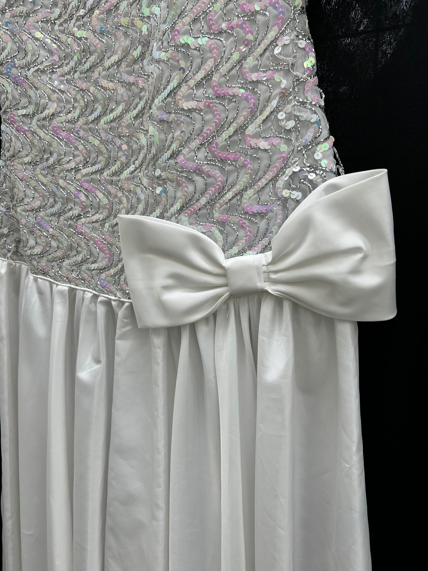 Incredible 80s Sequin & Taffeta Big Bow Dress