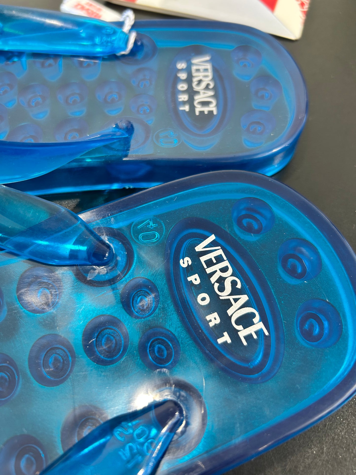 Versace Blue Rubber “Ciabatta” Flip Flop Thongs