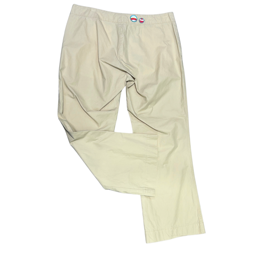 Diesel Beige Cotton Capri Kick-Flare Pants