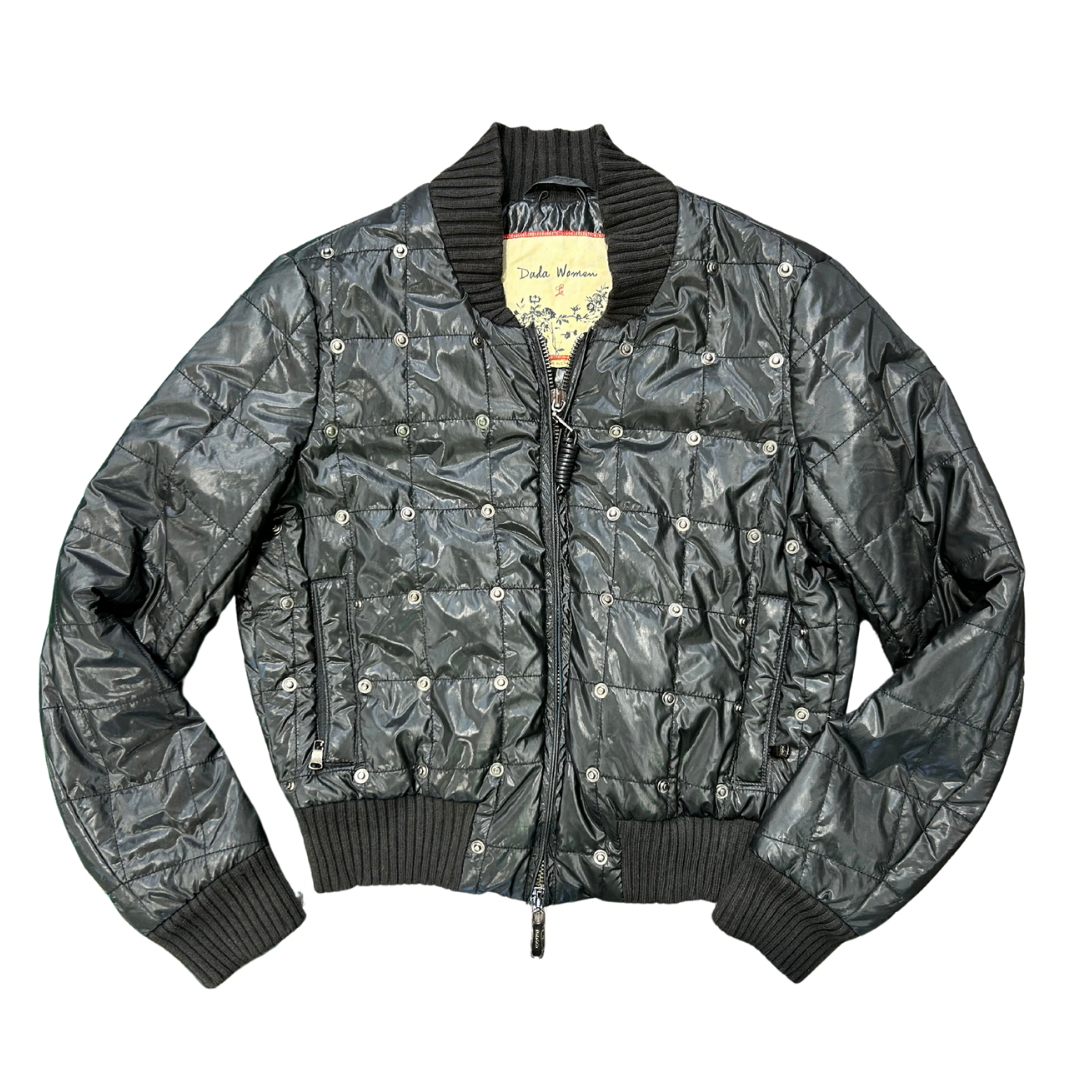 Dada Women’s Quilted & Studded Bomber Jacket