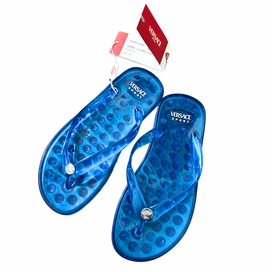 Versace Blue Rubber “Ciabatta” Flip Flop Thongs