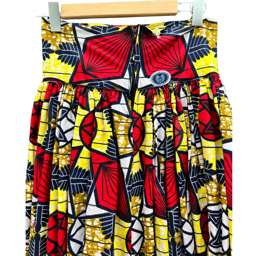 Super-Joly Wax Textile, Batik/African Vlisco Fabric Maxi Skirt