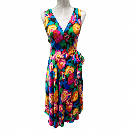 Colourful Silk Sacha Drake Wrap Dress