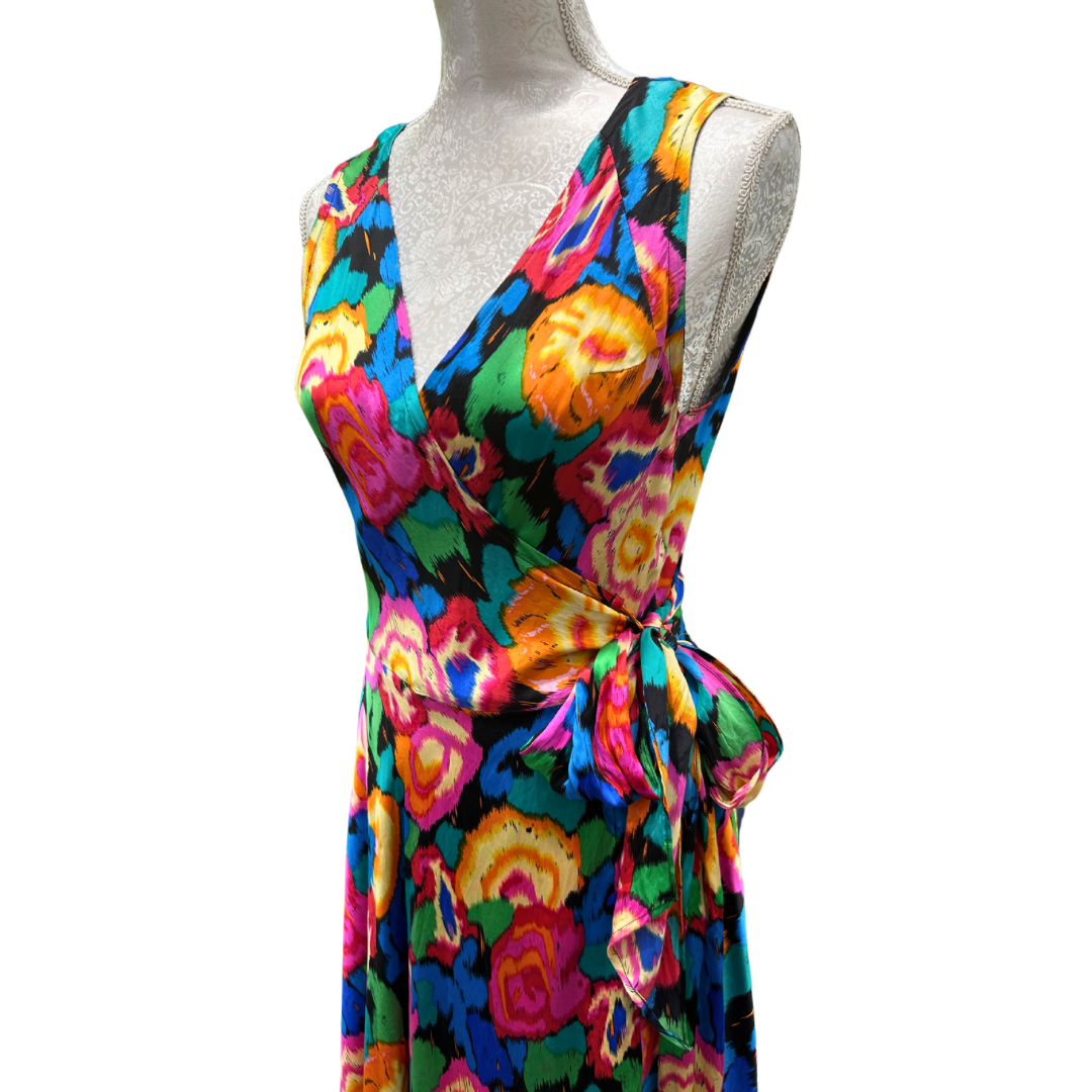 Colourful Silk Sacha Drake Wrap Dress