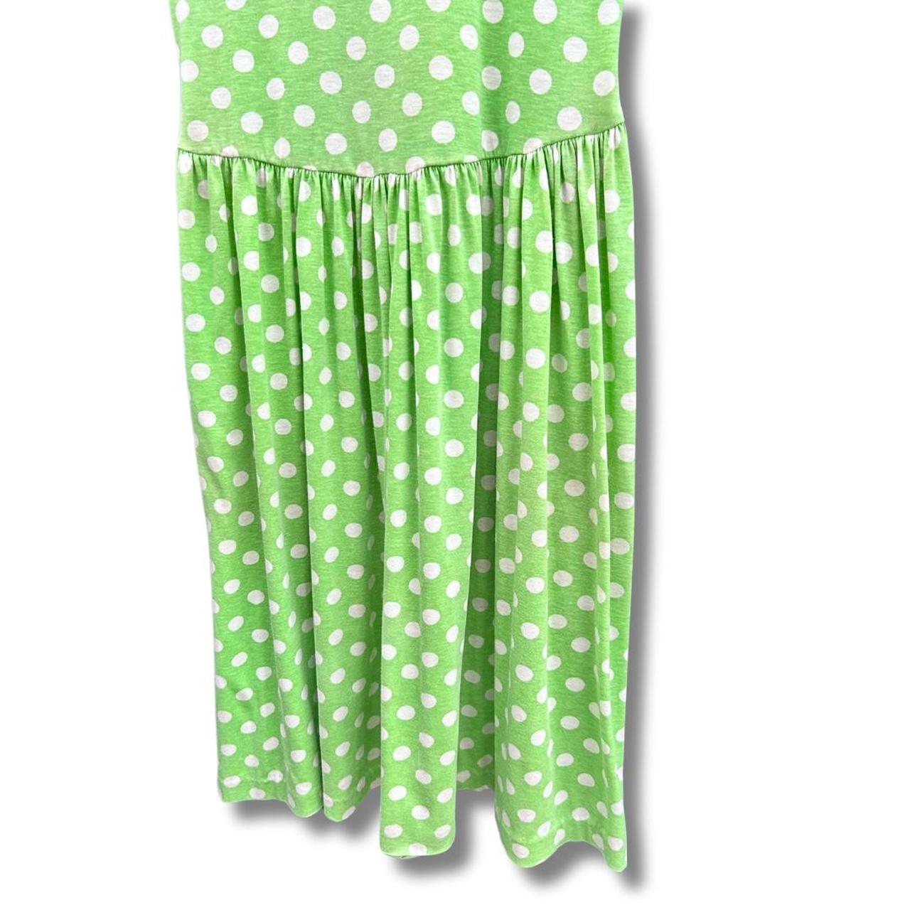 80s, Zora Fit 'n' Flare, Green Polka Dot Sun Dress