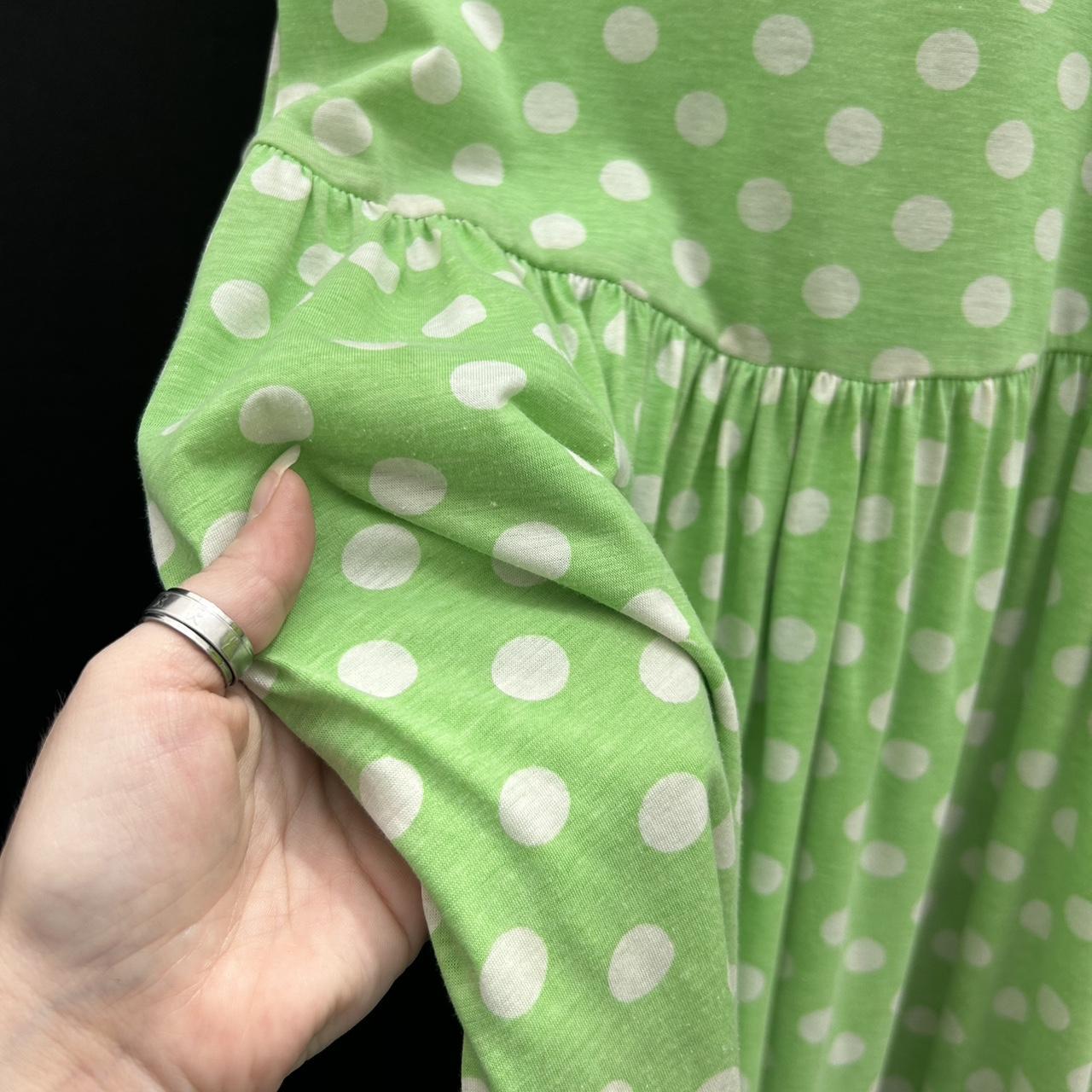 80s, Zora Fit 'n' Flare, Green Polka Dot Sun Dress