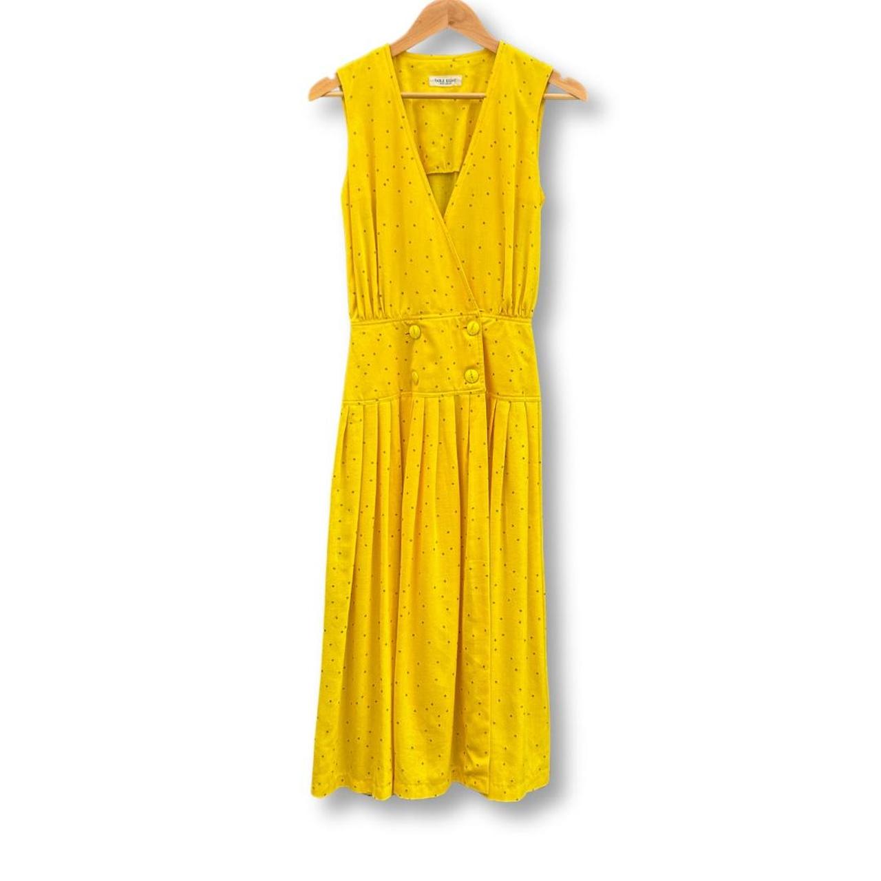 90's Table Eight Yellow Pleated Dress